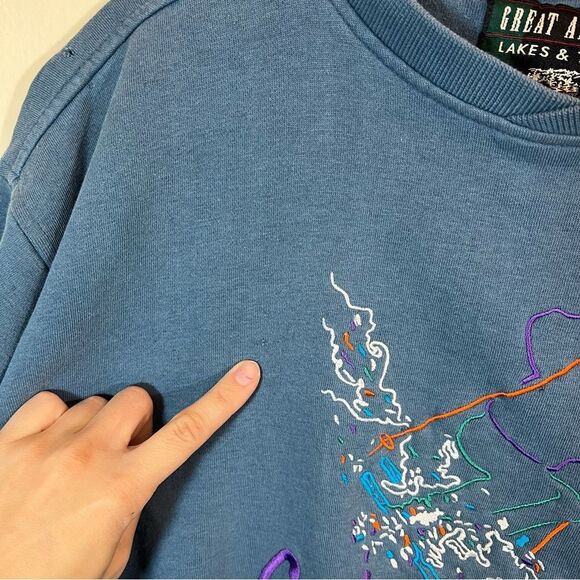 Great American Blue Embroidered Colorado Skier Ski Sweatshirt Medium - Picture 8 of 13